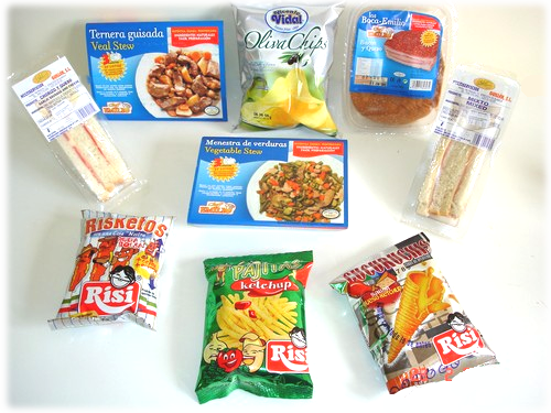 Snacks salados, sándwiches y platos preparados
